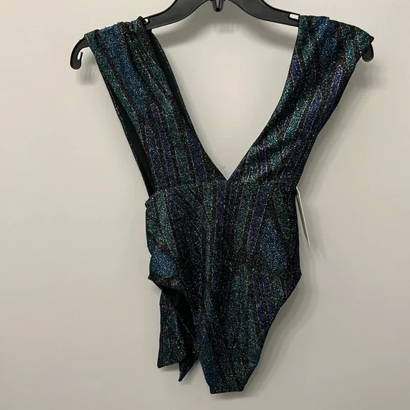 Ramy Brook Metallic Blue and Black bathing suit - Picture 10 of 10